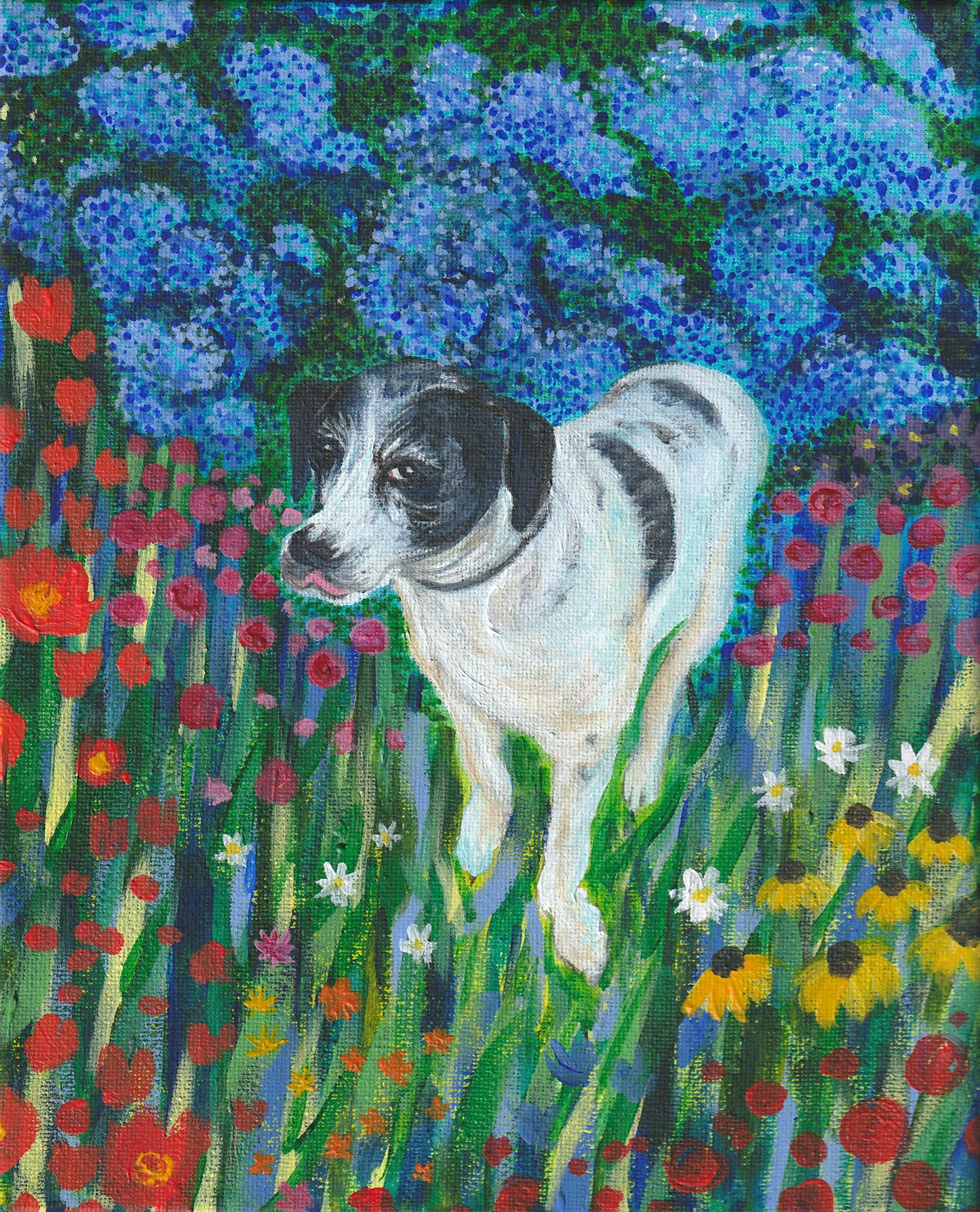 Bauerngarten mit Hunden, Penrod, Vincent, Anita