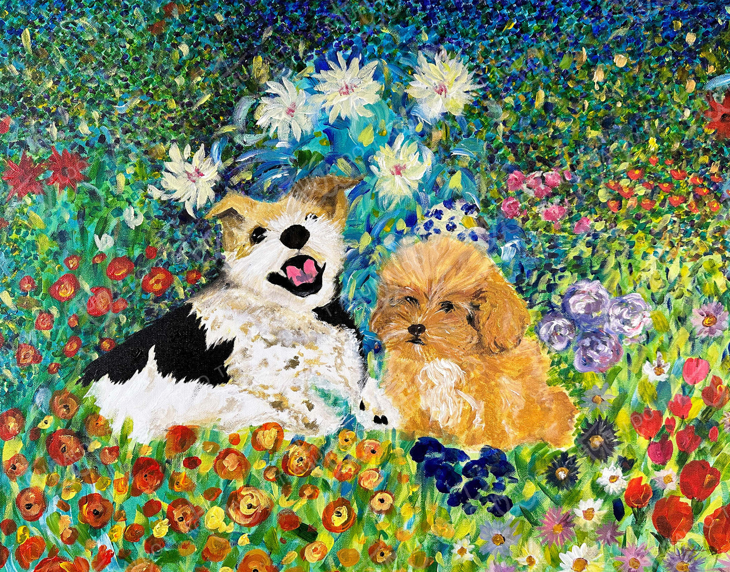 Bauerngarten mit Hunden, Sox and Brûlée