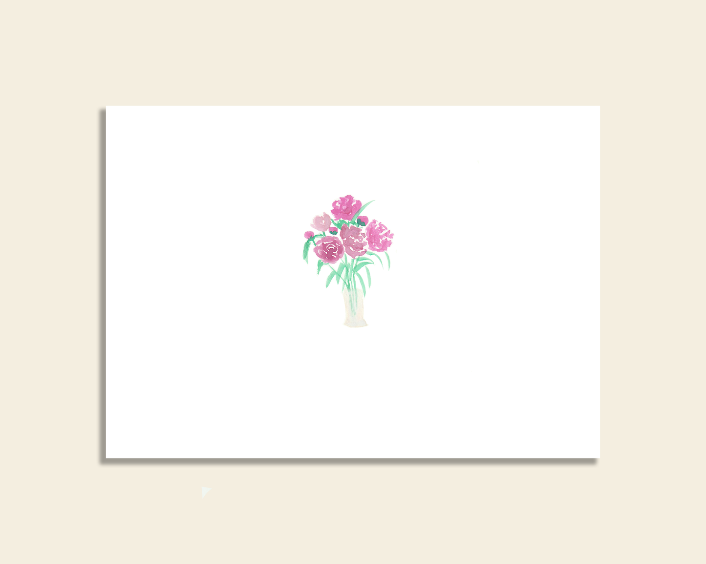 Watercolor Peonies Blank Notecards