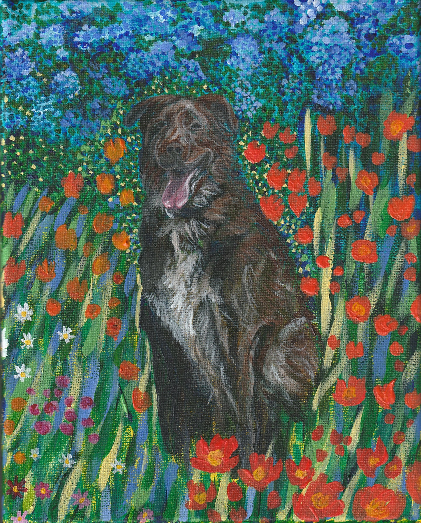 Bauerngarten mit Hunden, Penrod, Vincent, Anita