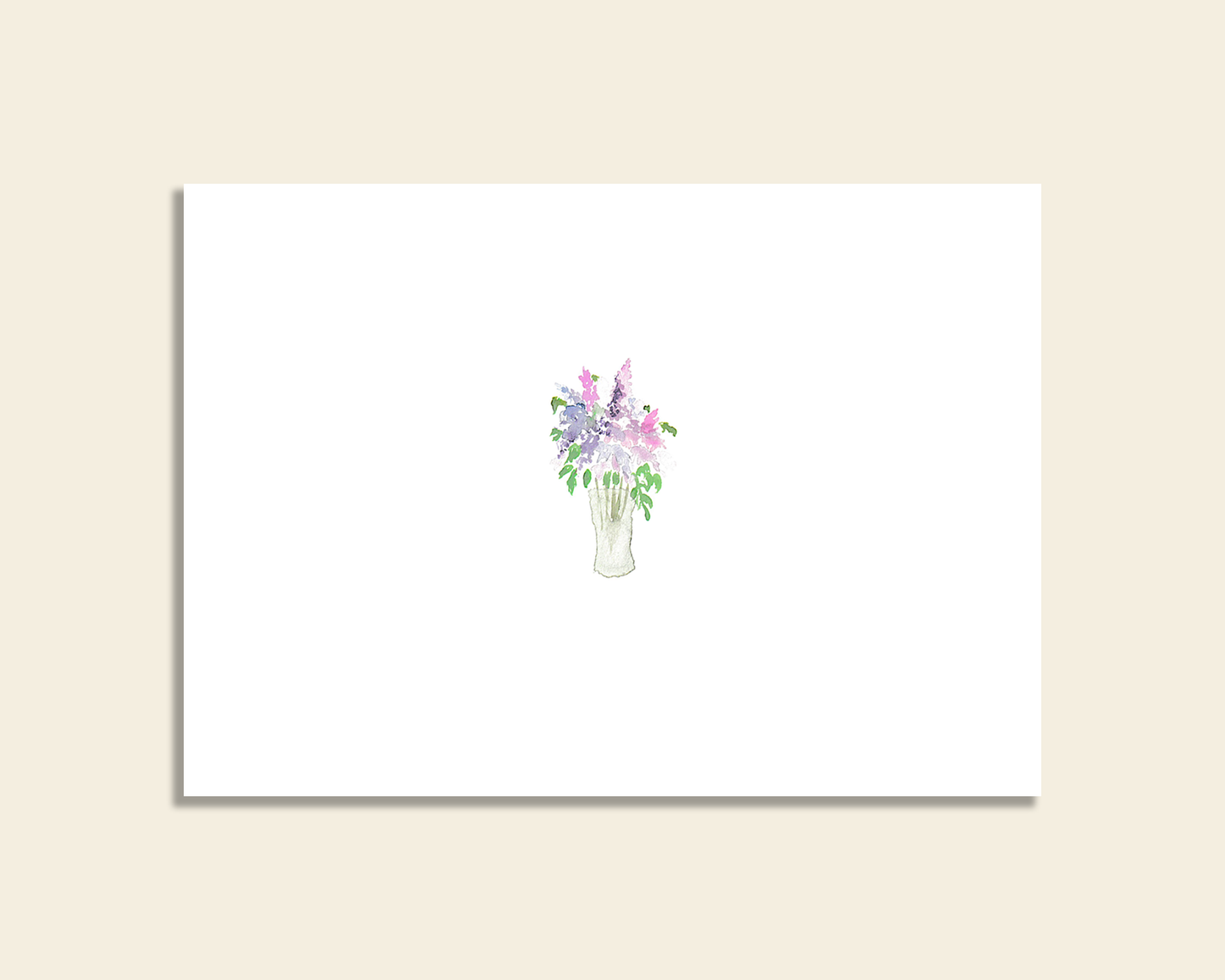 Watercolor Lilac Blank Notecard